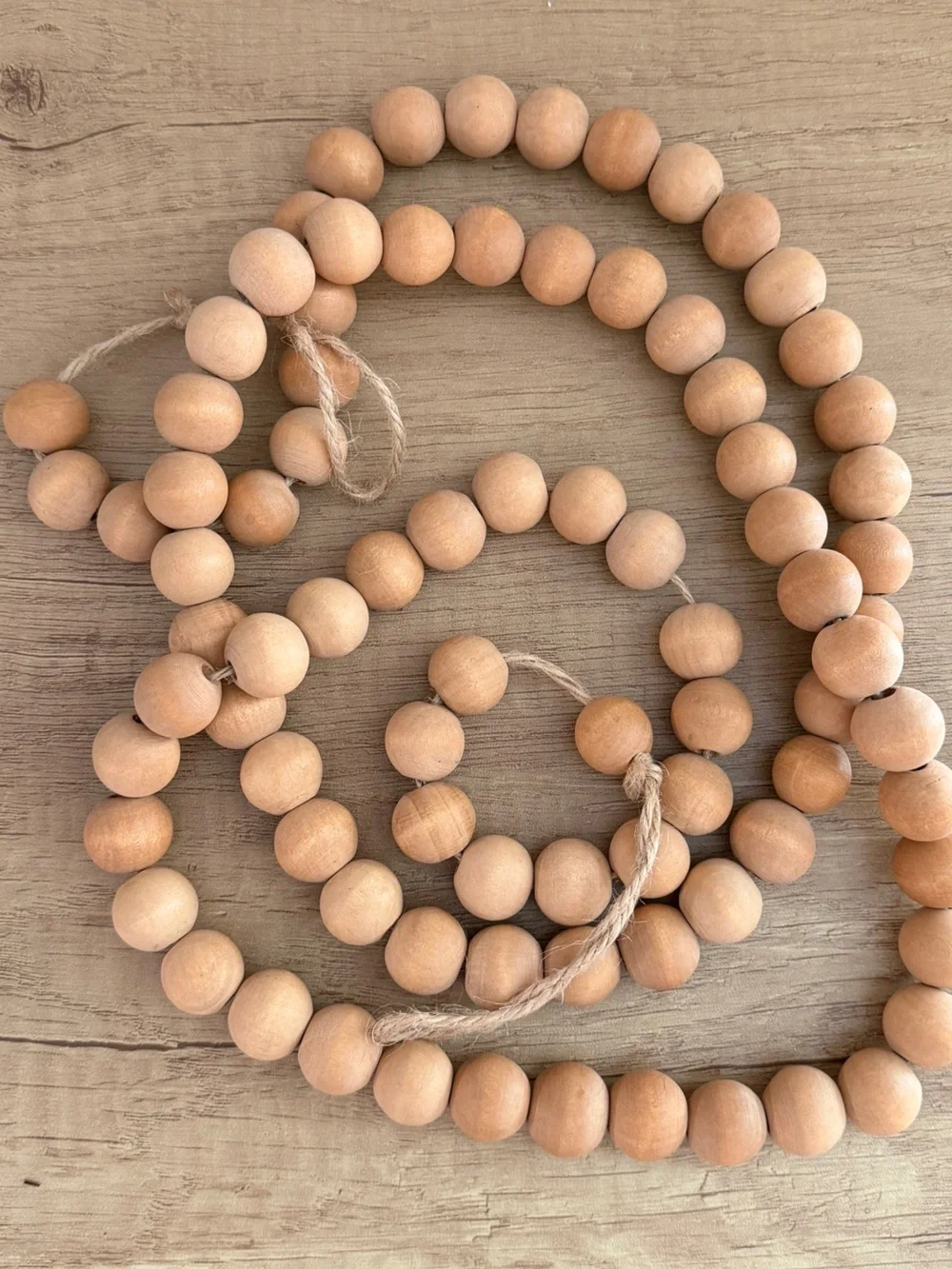 Boho wooden bead garland 5.5ft